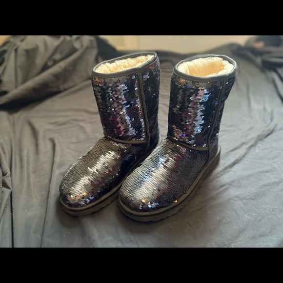 UGG Black Sequined Boots - Picture 2 of 8